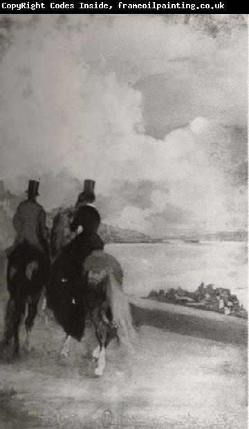 Edgar Degas Two figures on the horseback